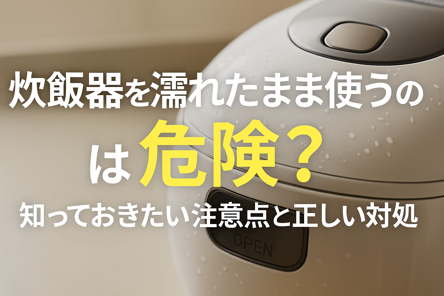 炊飯器を濡れたまま使うのは危険？知っておきたい注意点と正しい対処法